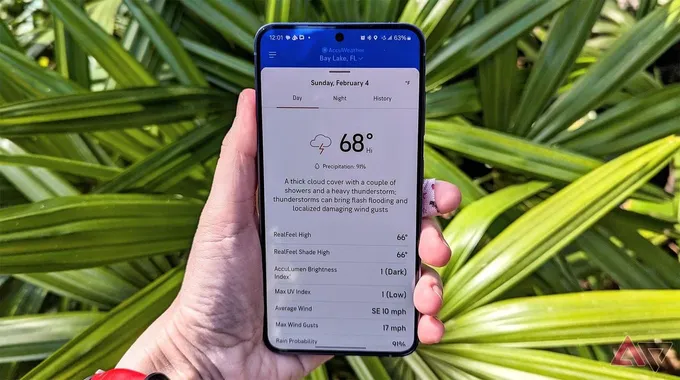 تحديث تطبيق AccuWeather لنظام أندرويد